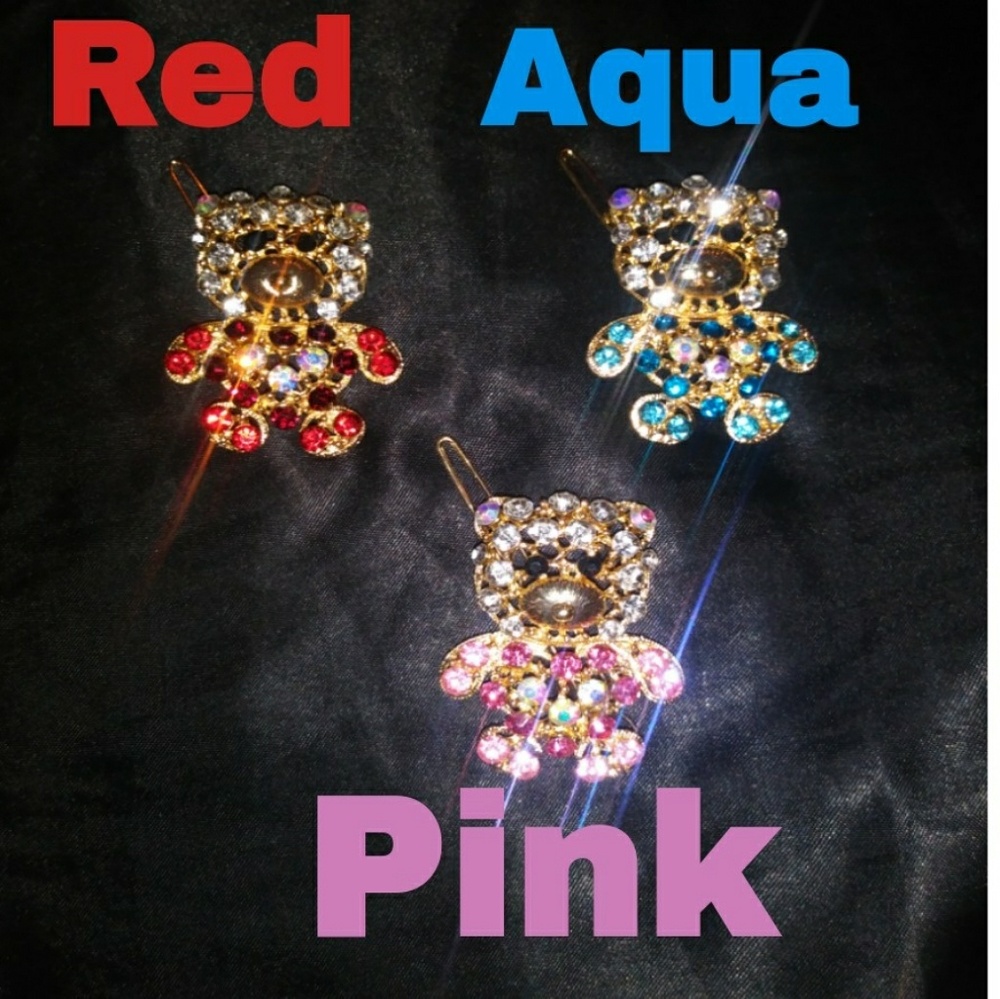 Rhinestone bear hair accessories